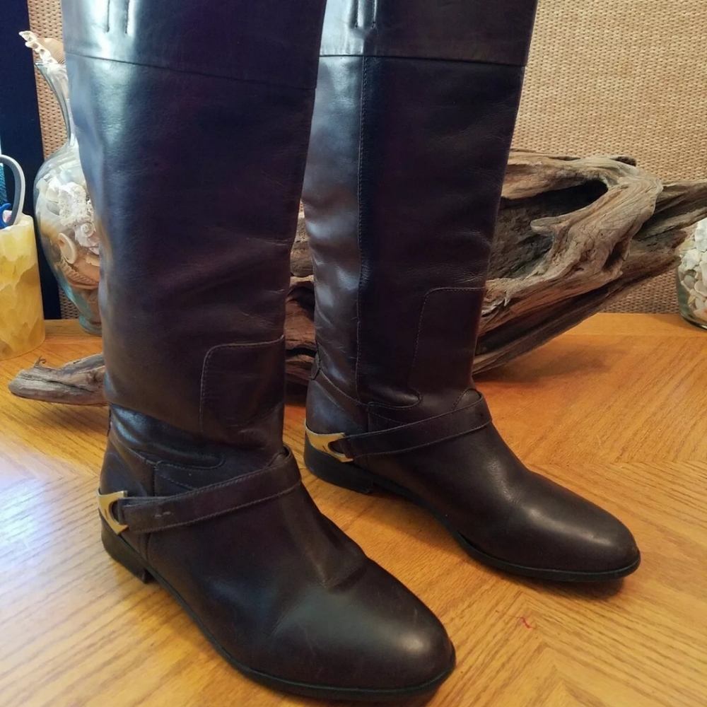 Gianni Bini "Stallion" Leather Brown Riding Boots